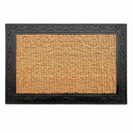 Calloway Mills Entrance Mat, Coir/Rubber, Natural, Black 106581830